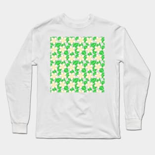 Frangipani Flower Pattern Long Sleeve T-Shirt